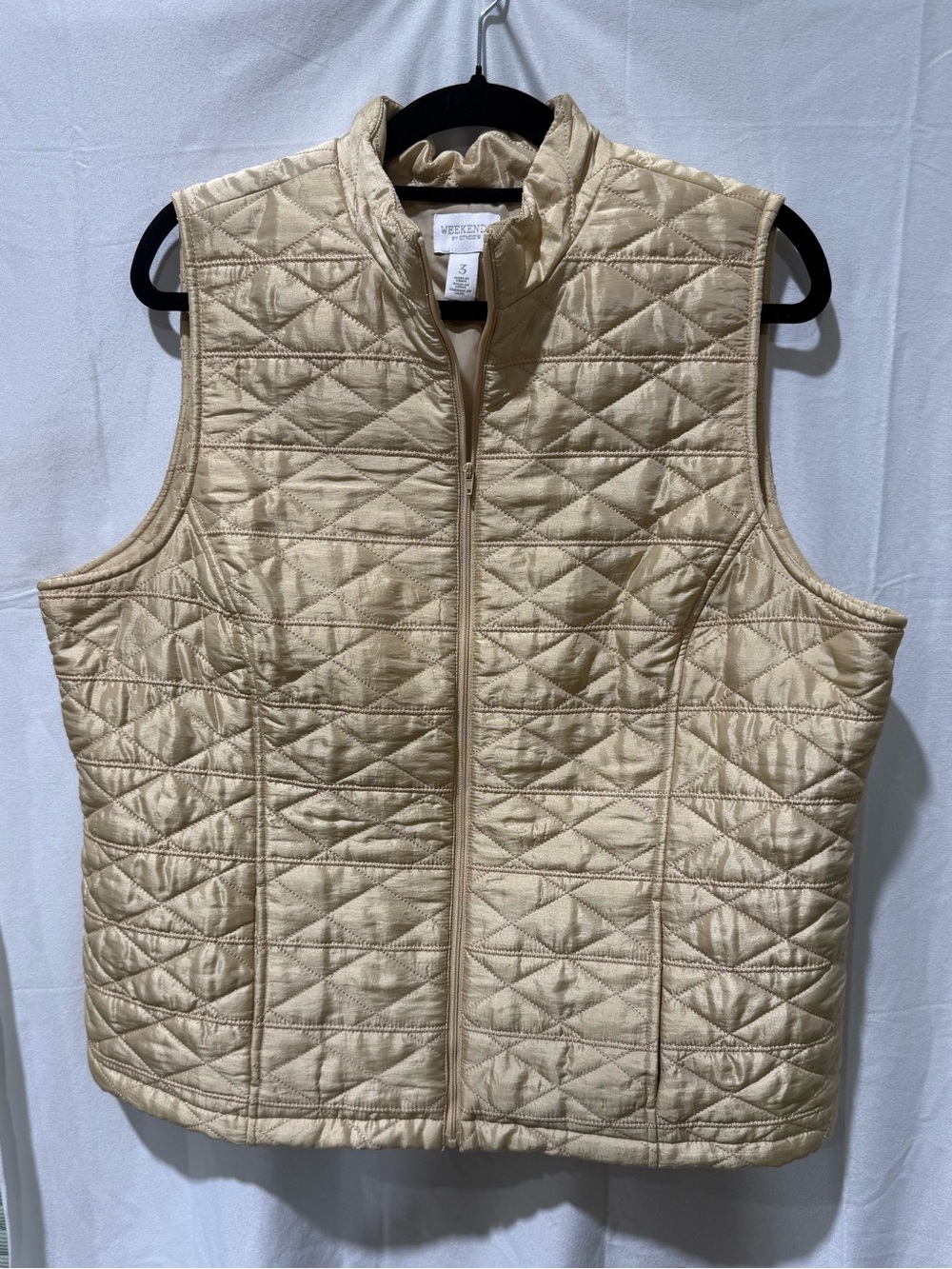 Chico's Quilted Beige Sleeveless Vest